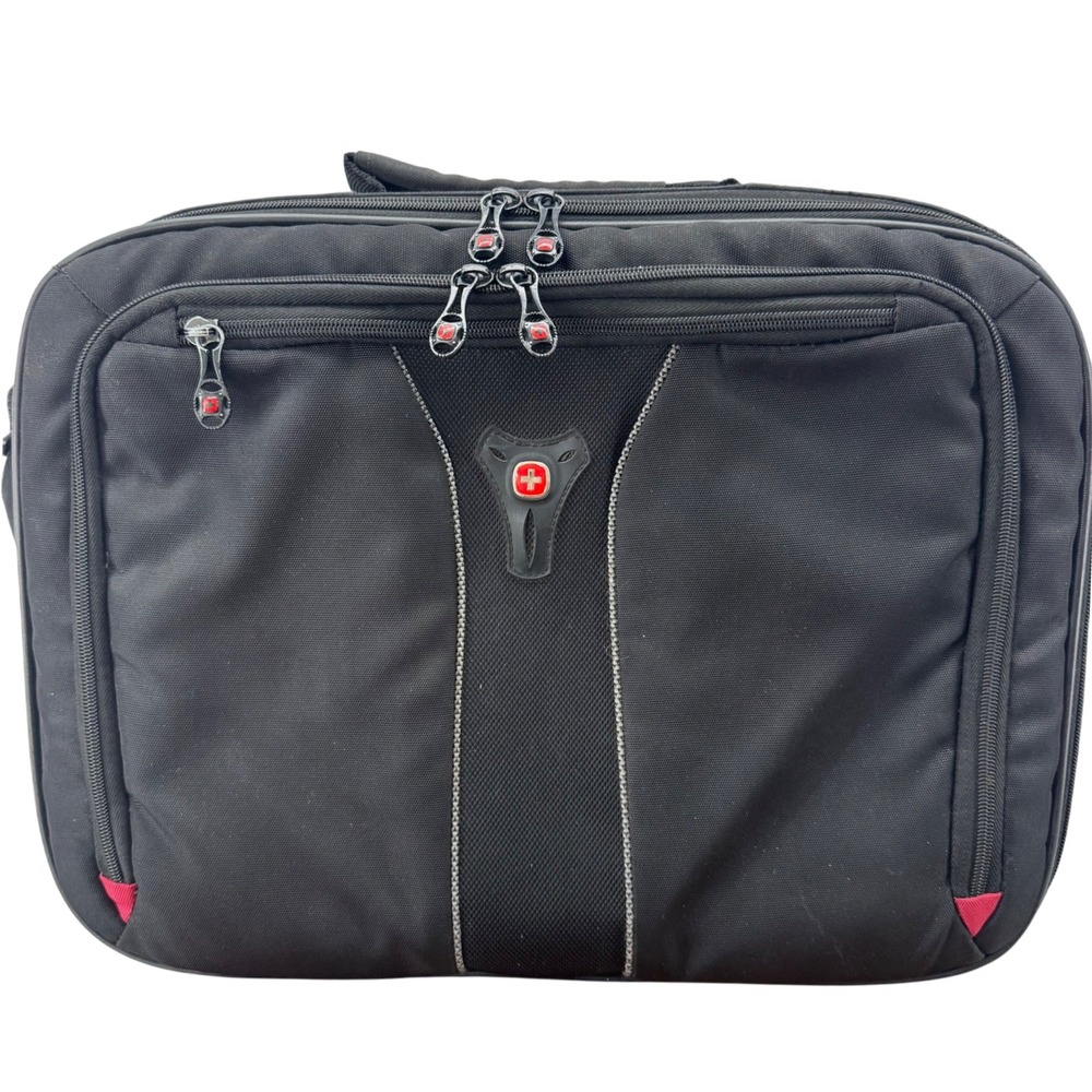 Swissgear Black Laptop Briefcase Shoulder Bag Messenger Work Business Travel